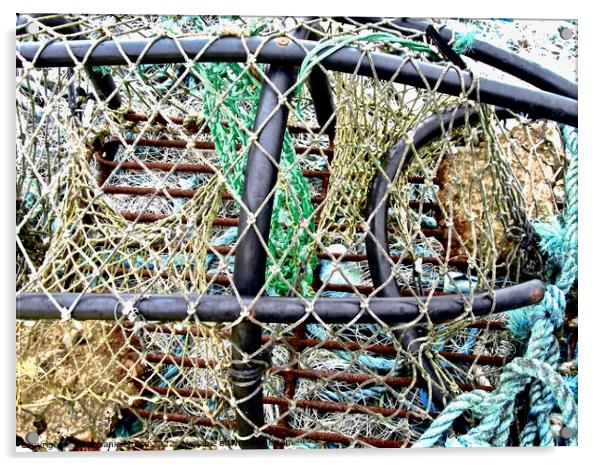 Lobster traps  Acrylic by Stephanie Moore