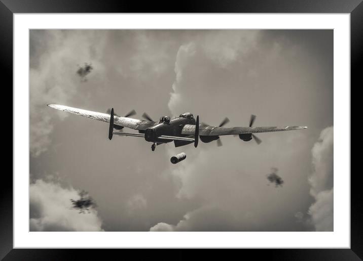 Lancaster dropping a 'Cookie' Framed Mounted Print by Simon Westwood