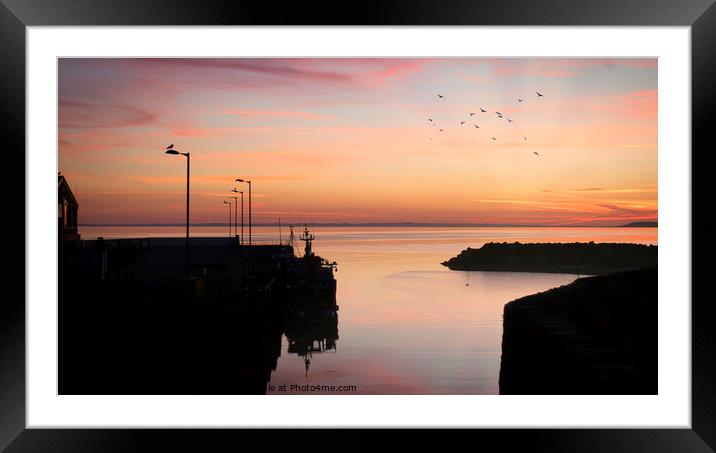 Sunset At Port William harbor Framed Mounted Print by STEVEN CALCUTT