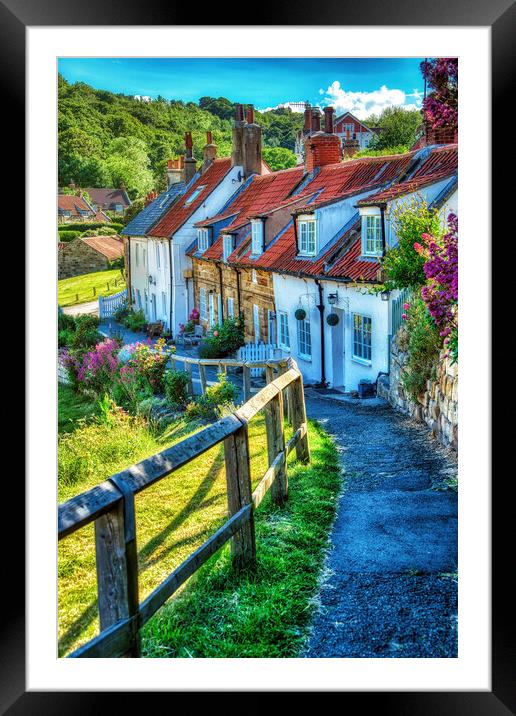 Sandsend Cottages Framed Mounted Print by Darren Ball