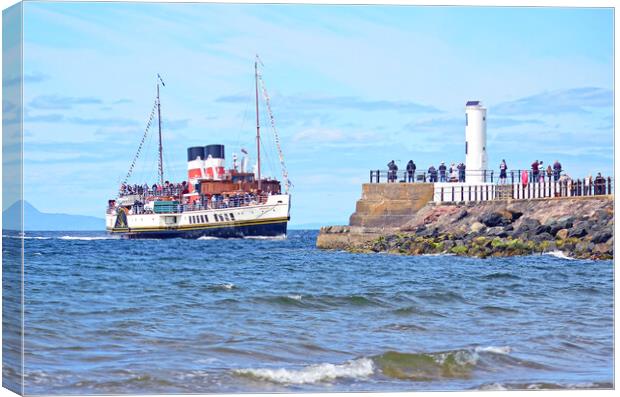 Paddle steamer Waverley entering Ayr harbour Canvas Print by Allan Durward Photography