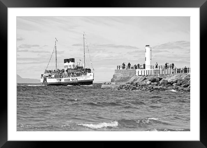 Historic Paddle steamer Waverley arriving at Ayr Framed Mounted Print by Allan Durward Photography