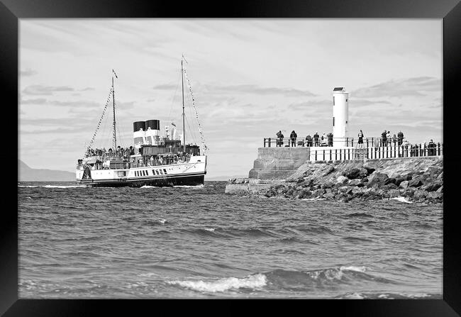 Historic Paddle steamer Waverley arriving at Ayr Framed Print by Allan Durward Photography