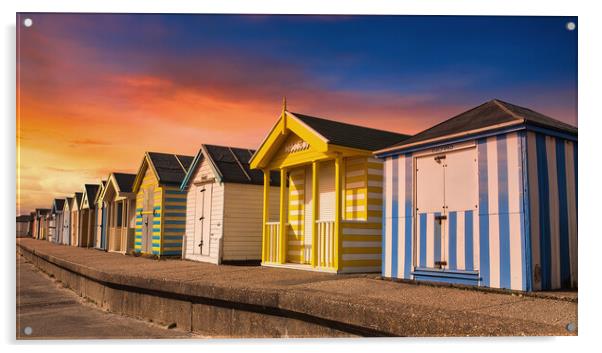 Beach Huts Acrylic by Darren Ball