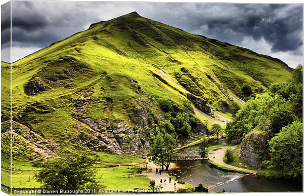 Dovedale, Thorpe Cloud Stepping Stones Canvas Print by Darren Burroughs