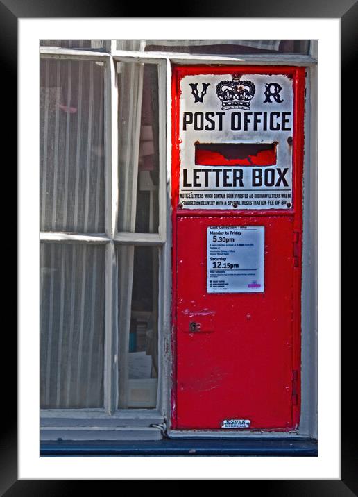 V R Post Office Letter Box Framed Mounted Print by Joyce Storey