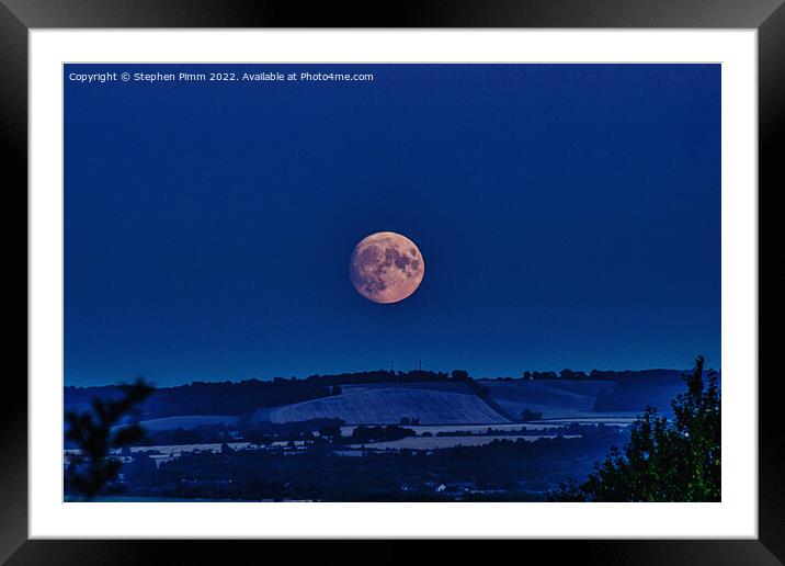 Moon Over the Chilterns  Framed Mounted Print by Stephen Pimm