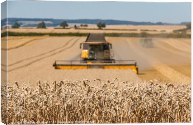 Wheat Harvest on Foxberry Aug 2022 (3) Canvas Print by Richard Laidler