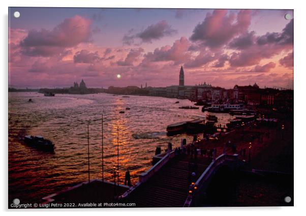 Majestic Venetian Sunset Acrylic by Luigi Petro
