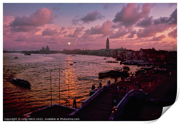 Majestic Venetian Sunset Print by Luigi Petro