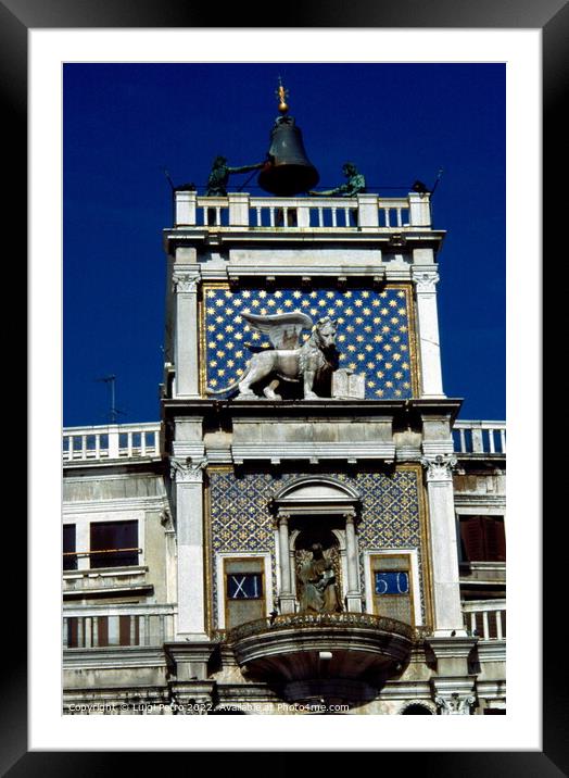 Clock Tower in Venice, Italy. Torre dell Orologio. Framed Mounted Print by Luigi Petro