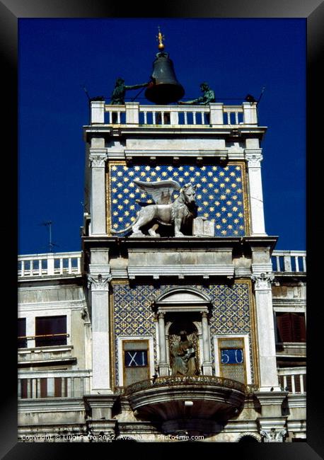 Clock Tower in Venice, Italy. Torre dell Orologio. Framed Print by Luigi Petro