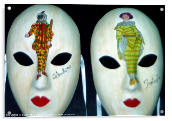 Artistic Venetian Carnival Masks Acrylic by Luigi Petro
