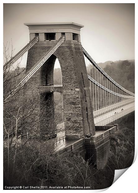 Bristol Suspension bridge Print by Carl Shellis