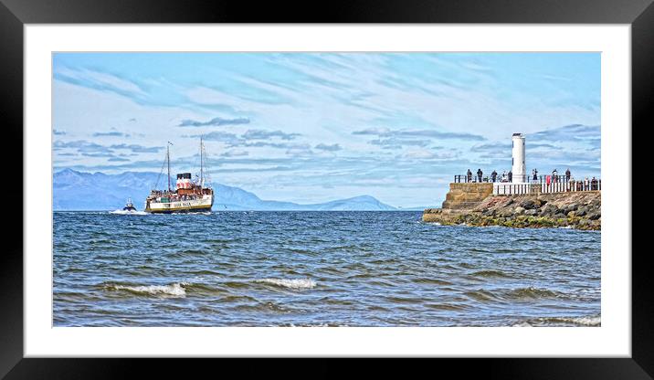 Paddle steamer Waverley approaching Ayr, Scotland. Framed Mounted Print by Allan Durward Photography