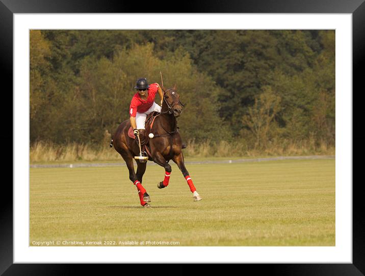 Polo Player Going For The Ball Framed Mounted Print by Christine Kerioak