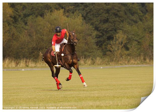 Polo Player Going For The Ball Print by Christine Kerioak