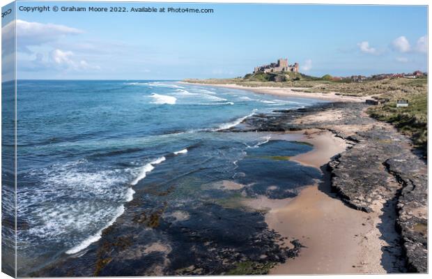 Bamburgh Castle from the north elevated Canvas Print by Graham Moore
