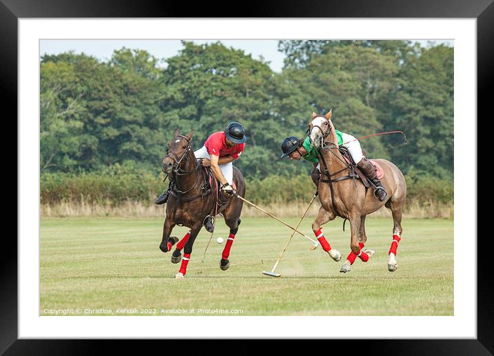 Polo Players Going for the Ball Framed Mounted Print by Christine Kerioak