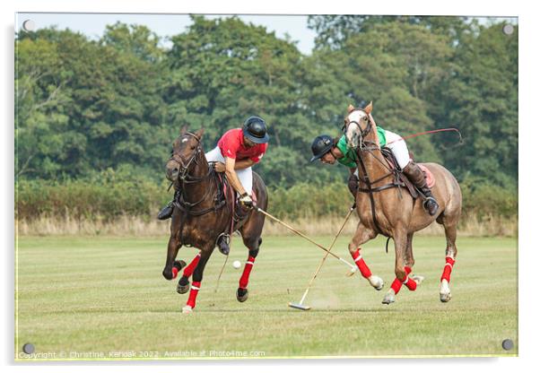 Polo Players Going for the Ball Acrylic by Christine Kerioak