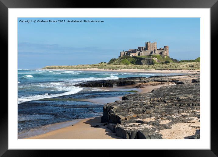 Bamburgh Castle from the north  Framed Mounted Print by Graham Moore