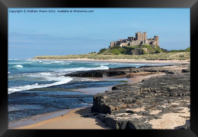 Bamburgh Castle from the north  Framed Print by Graham Moore