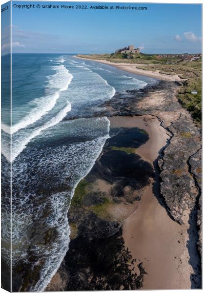 Bamburgh Castle from the north elevated Canvas Print by Graham Moore