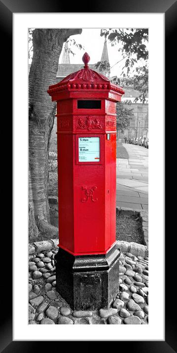 Post Box in Durham Framed Mounted Print by Joyce Storey