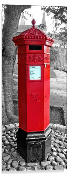 Post Box in Durham Acrylic by Joyce Storey