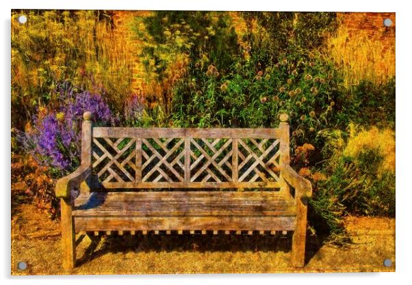 The Garden Bench Acrylic by Martyn Arnold