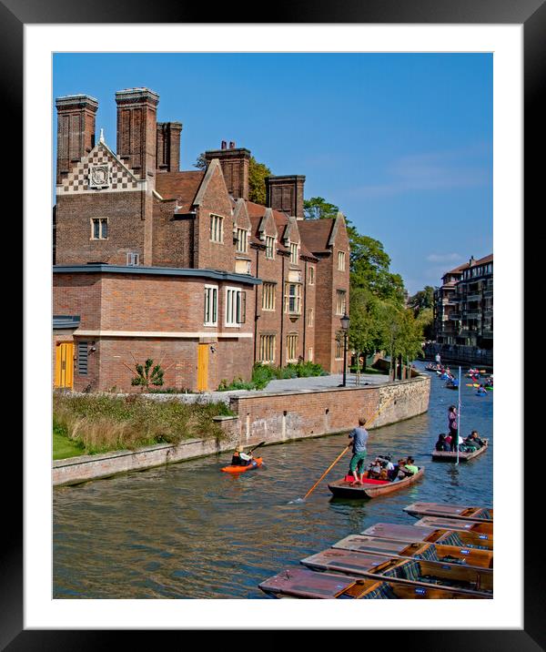 Punting on the River Cam Framed Mounted Print by Joyce Storey