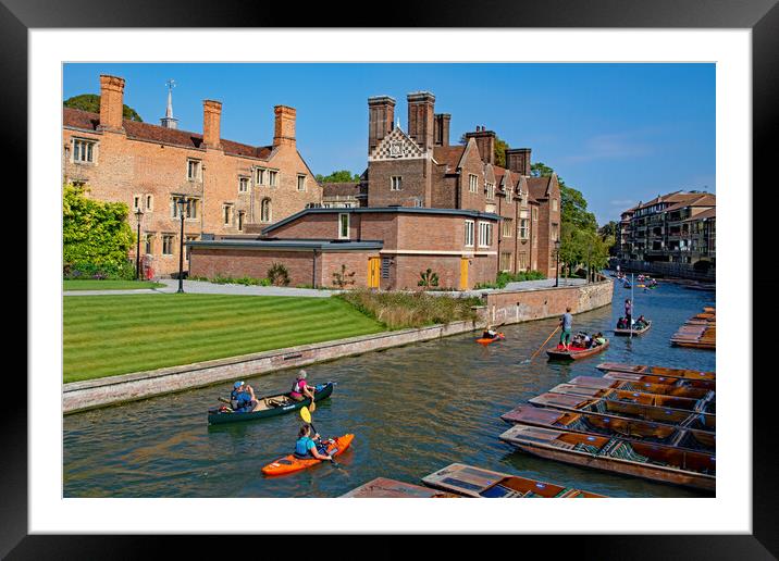 Canoes and Punts on the Cam  Framed Mounted Print by Joyce Storey