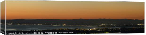 Ayr Bay Nightscape Canvas Print by Ross McNeillie