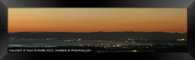 Ayr Bay Nightscape Framed Print by Ross McNeillie