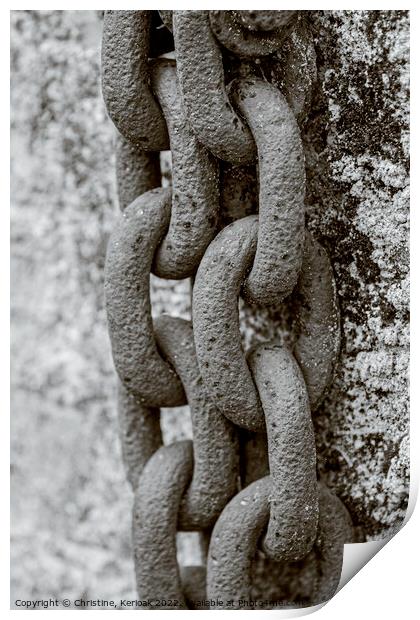 Large Chain Hanging from Wall monochrome Print by Christine Kerioak