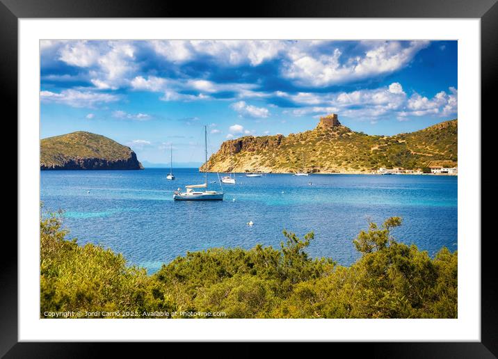Bay of Cabrera Island - CR2204-7352-ORT Framed Mounted Print by Jordi Carrio