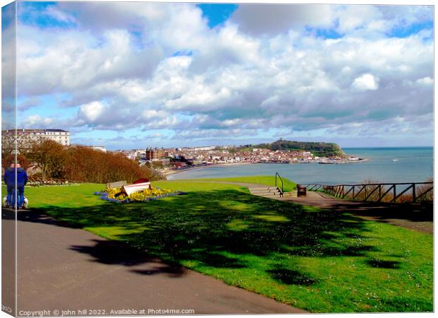 Scarborough South bay From the Cliff gardens. Canvas Print by john hill