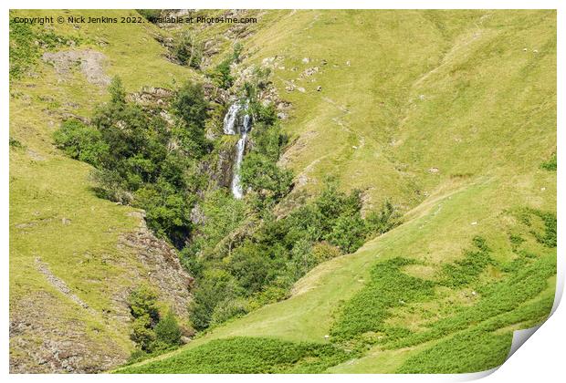 Cautley Spout Waterfall Howgill Fells Cumbria   Print by Nick Jenkins
