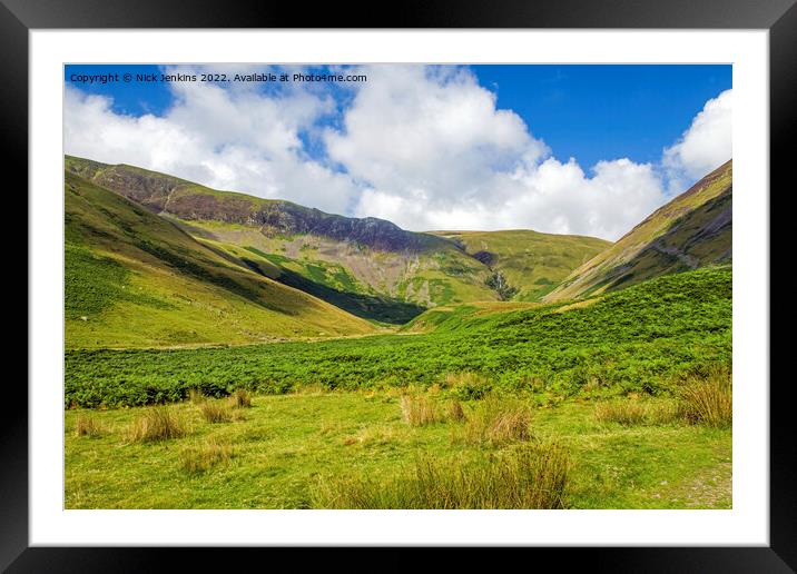 Cautley Spout and Craigs Howgill Fells  Framed Mounted Print by Nick Jenkins