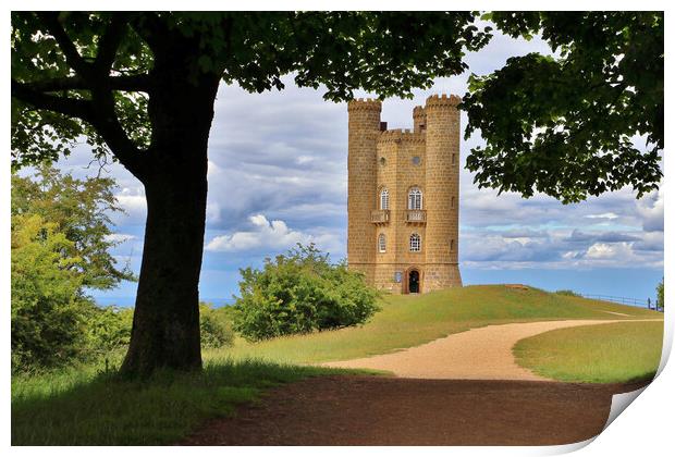 Broadway Tower in the Cotswolds Print by Susan Snow