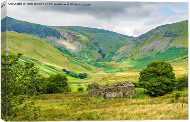 Yarlside Cautley Spout Cautley Crags in the Howgills Canvas Print by Nick Jenkins