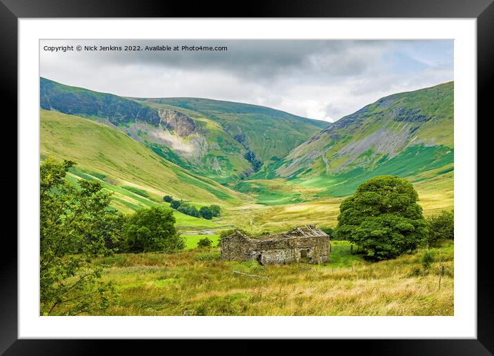 Yarlside Cautley Spout Cautley Crags in the Howgills Framed Mounted Print by Nick Jenkins