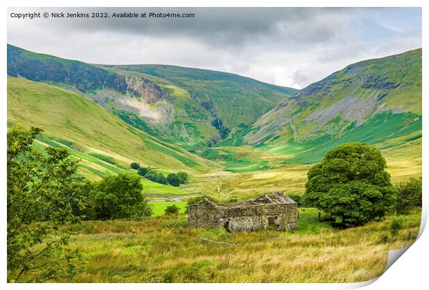 Yarlside Cautley Spout Cautley Crags in the Howgills Print by Nick Jenkins