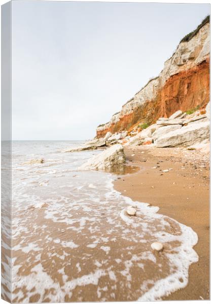 Waves lap up on Hunstanton beach Canvas Print by Jason Wells