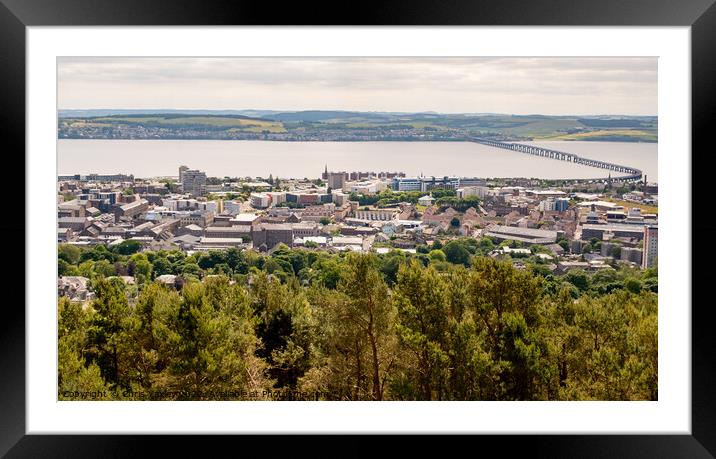 The Dundee skyline and distant River Tay Framed Mounted Print by Chris Yaxley