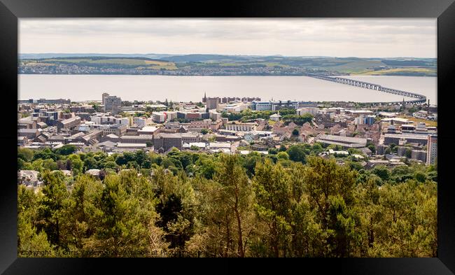 The Dundee skyline and distant River Tay Framed Print by Chris Yaxley