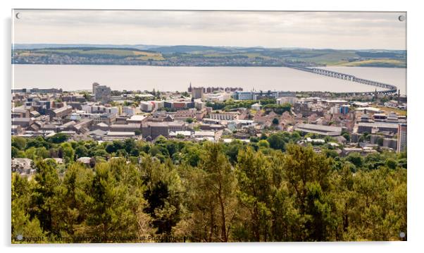 The Dundee skyline and distant River Tay Acrylic by Chris Yaxley