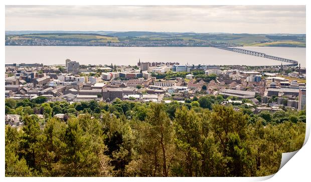 The Dundee skyline and distant River Tay Print by Chris Yaxley