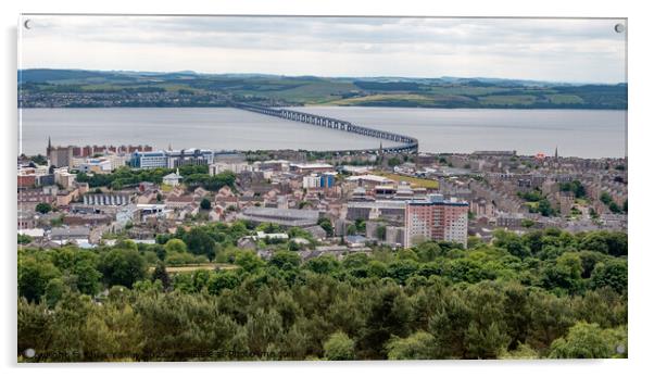 Dundee city and the Firth of the Tay captured from above on Law Hill Acrylic by Chris Yaxley
