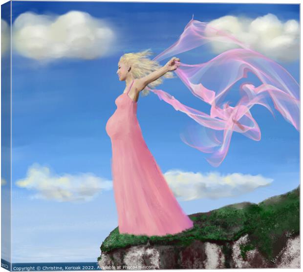 Lady in Pink Canvas Print by Christine Kerioak